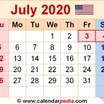 July 2020 Calendars For Word Excel Pdf