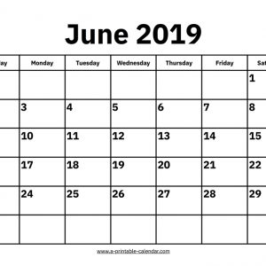 June 2019 Calendar