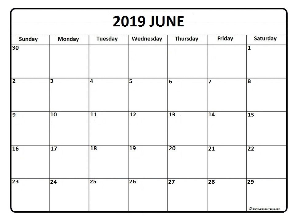 June 2019 Calendar June 2019calendar June2019 Junecalendar