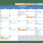 June 2020 Calendar With Holidays United States