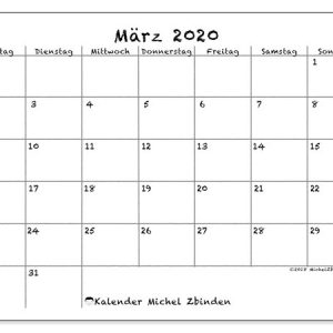 Kalender Mrz 2020 77ms Michel Zbinden De