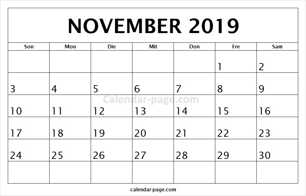 Kalender November 2019 Drucken Kalender 2019 Zum Ausdrucken