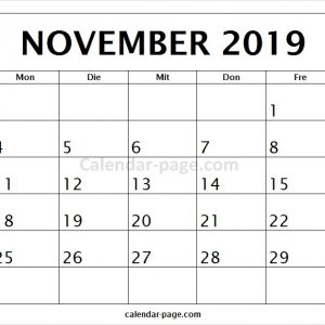 Kalender November 2019 Drucken Kalender 2019 Zum Ausdrucken