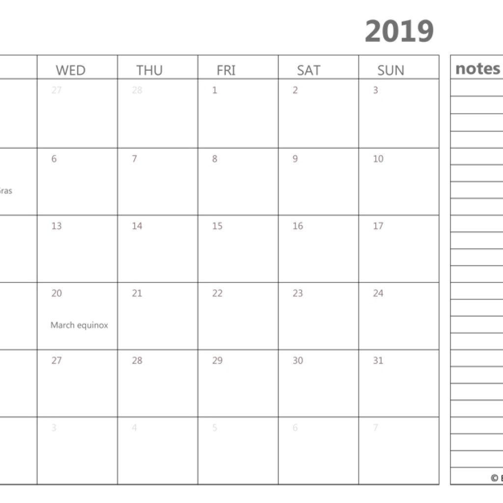 March 2019 Calendar Editable With Notes 205 Welcome Month Images