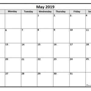 May 2019 Calendar Free Printable Monthly Calendars