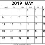 May 2019 Calendar Template Free Printable Calendar