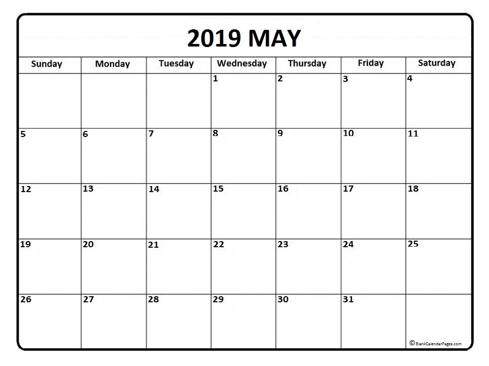 May 2019 Calendar Word Free May 2019 Calendar Printable Templates