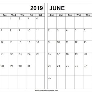 May And June 2019 Calendar 2 Months Printable Templates