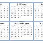 May To October 2020 Calendar Template To Print 6 Months 2020 Calendar