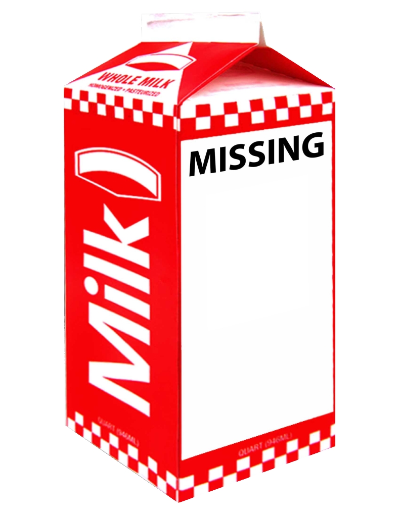 Missing Person Milk Carton Template Group With 54 Items 