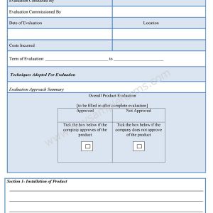 New Product Evaluation Form Sample Forms