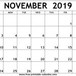 November 2019 Printable Calendar Free November 2019 Calendar