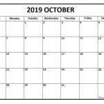 October 2019 Calendar Word Doc Printable Monthly Calendar