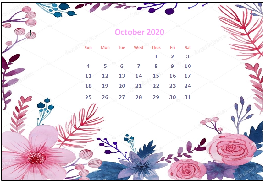 October 2020 Desktop Calendar Wallpapers Free Printable Calendar