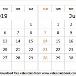 Png Calendar June July 2019 Template Template For Download