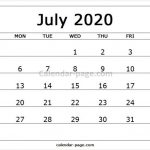 Print Free Monthly Calendar 2020 July Calendar Design April