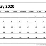 Print May 2020 Calendar Template Blank Printable Calendar