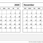 Print October November 2020 Calendar Template 2 Month Calendar