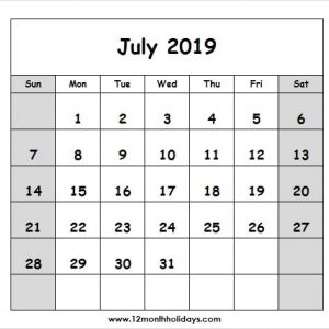 Printable Calendar June July August 2019 Fresh Template 2019