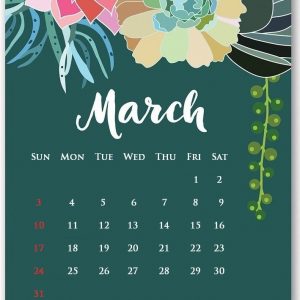 Printable March 2019 Floral Desk Calendar 150 March 2019 Calendar