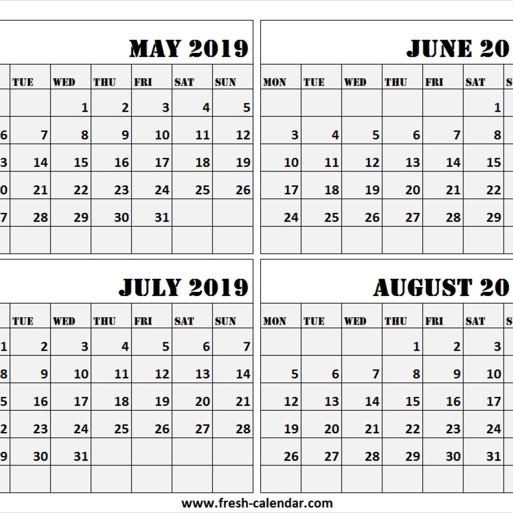 Printable May August 2019 Calendar Free Fresh Calendar