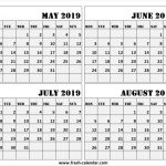 Printable May August 2019 Calendar Free Fresh Calendar