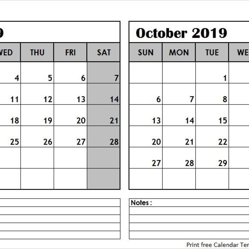 Sep Oct 2019 Calendar Template 2018 Calendar July Calendar