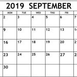 September 2019 Calendar Pdf Word Excel Template