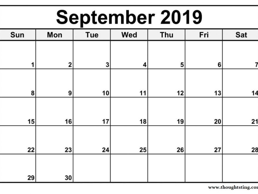 September 2019 Calendar Template Editable Free Printable Calendar