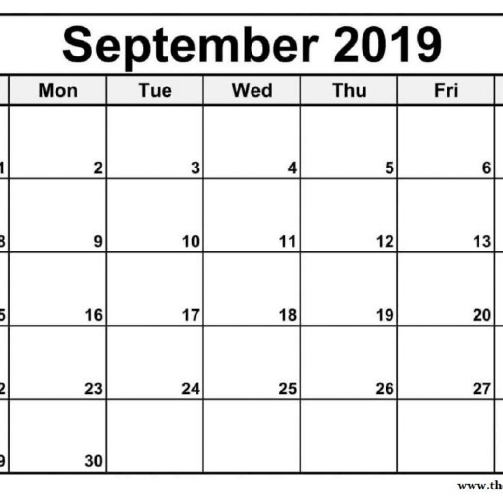 September 2019 Calendar Template Editable Free Printable Calendar