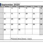 September 2020 Calendar Victoria Australia Michel Zbinden En