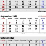 September 2020 Calendars For Word Excel Pdf