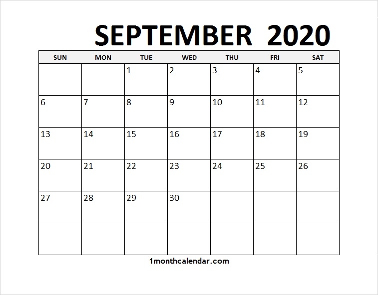 September Calendar 2020 Usa Uk Uae Nz Canada South Africa