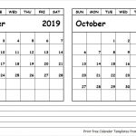 September October 2019 Calendar Printable 2018 Calendar 2021