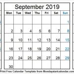 White Calendar 2019 August September And October Blank 2019