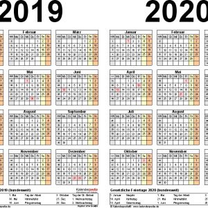 Zweijahreskalender 2019 2020 Als Pdf Vorlagen Zum Ausdrucken