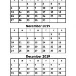 October November And December 2019 Calendar Printable