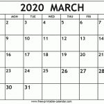 March 2020 Calendar Template - Free-Printable-Calendar