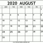 August 2020 Calendar Template - Free-Printable-Calendar