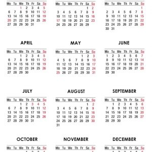 2020 Calendar With Us Holidays, Pdf – Printable, White