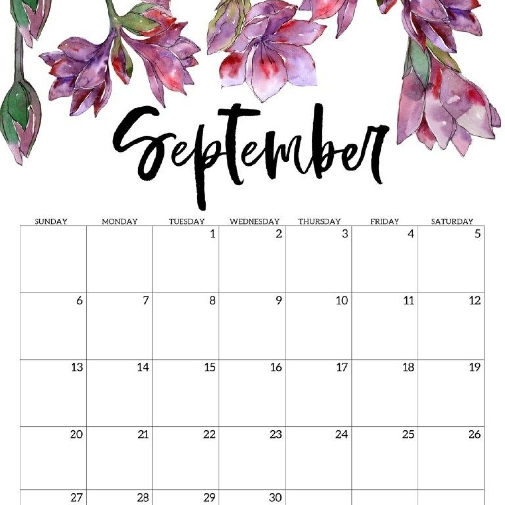 2020 Free Printable Calendar - Floral | Free Printable