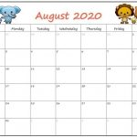 Cute August 2020 Calendar Smart Trip Planner | Free