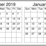 December January 2020 Calendar Excel, Word Printable