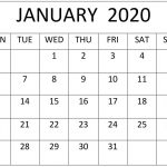 January 2020 Calendar Excel,pdf Template – Free Latest