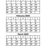 January, February And March 2020 Calendar – Printable