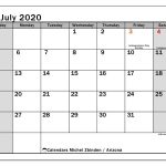 July 2020 Calendar, Arizona (Usa) - Michel Zbinden En