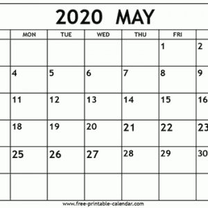 May 2020 Calendar Template - Free-Printable-Calendar