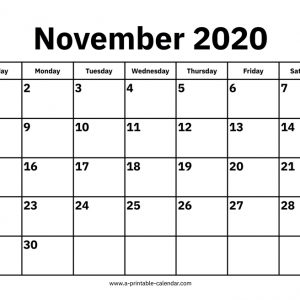 November 2020 Calendars – Printable Calendar 2020