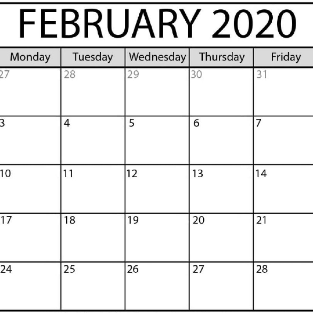 2020 February Calendar | February Calendar, Calendar 2020