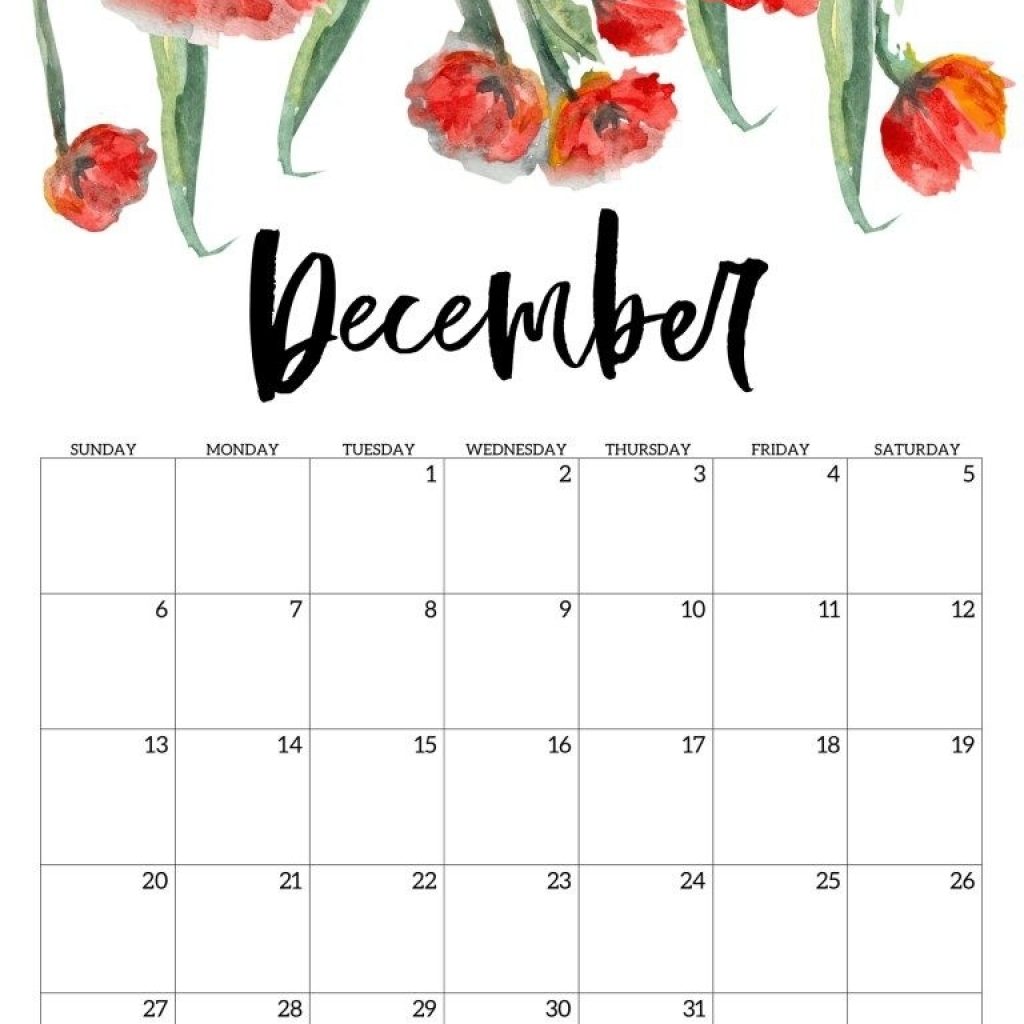 2020 Free Printable Calendar - Floral | Free Printable